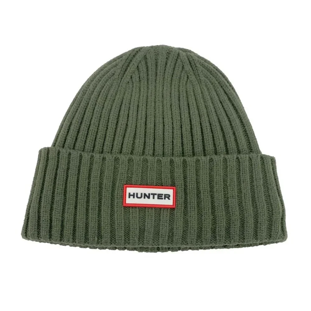 Hunter Women's Green Ribbed Cuff Beanie: Fleece Lined / One Size - Picture 1 of 4